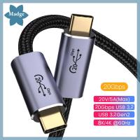 MADGE โทรศัพท์มือถือ 100W ครับ สายวิดีโอเสียง สายข้อมูล สาย USB 3.2 Type C ความเร็ว20Gbps Pd ชาร์จเร็ว