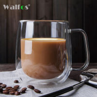 WALFOS 250ml ถ้วยกาแฟชุดน้ำชาแก้วแฮนด์เมดสร้างสรรค์แก้วเบียร์สำนักงานโปร่งใส drinkware แก้วคู่