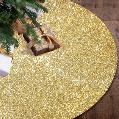 ทองเลื่อมต้นไม้กระโปรงตกแต่งคริสต์มาสตกแต่งบ้านฐานปกเสื่อเครื่องประดับ Novelties ปีใหม่ประดิษฐ์ผ้าห่มขนาดใหญ่