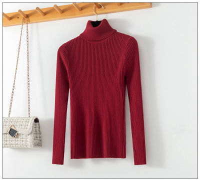 MASTGOU Women Basic Turtleneck Sweater Autumn Winter Thicken Warm Pullover Soft Knitted Rib Jumper Top Christmas Tight Sweaters