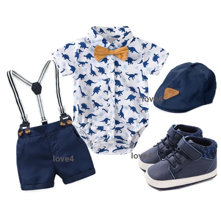 Dinosaur Outfit for Baby Boy with Hat Cap 1st Birthday Jungle Safari