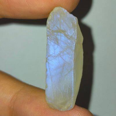 พลอย ก้อน ดิบ มูนสโตน มุกดาหาร เหลือบ ฟ้า น้ำเงิน ธรรมชาติ แท้ ( Natural Rough Blue Flash Moonstone ) หนัก 36.27 กะรัต