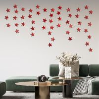 ◕⊙ JM3154 foreign trade pentagram mirror acrylic 3 d stick adhesive stickers wholesale sitting room bedroom wall