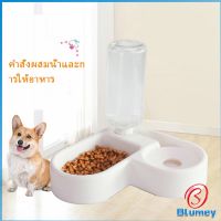 Blumey ทรงหัวใจ เข้ามุม ชามอาหารสัตว์เลี้ยง ชามใส่อาหารและน้ำ 2in1 ชามเข้ามุม Pet bowl มีสินค้าพร้อมส่ง