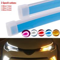 [ANYA Auto Parts] 2ชิ้น Ultrathin รถยนต์ DRL LED ไฟทำงานกลางวันที่มีความยืดหยุ่นขับรถสีขาวเลี้ยวสีเหลืองคู่มือแถบสำหรับประกอบไฟหน้า