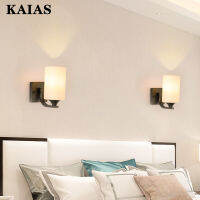 KAIAS สีอบขนมห้องรับแขกยุโรปโคมไฟหัวเตียงห้องนอนนอร์ดิกไฟติดผนังอเมริกันบันไดสุดสร้างสรรค์ทางเดินในโรงแรมโรงแรมวิลล่าเชิงเทียนติดผนัง E27