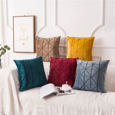 Geometric Striped Velvet Cushion Cover Simple Throw Pillows Cases Decorative For Car Office Home Sofa Seat Chair