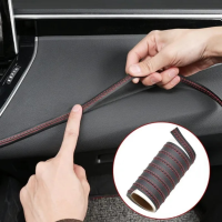 รถ Self-Adhesive Moulding Trim DIY ตกแต่งสาย Dashboard ประตูหนังตกแต่งรถภายในการปรับเปลี่ยน id Strip