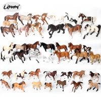 Action FiguresZZOOI Realistic Horse Collectible Foal Figurines Set  farm Animals Horse animal model Action Figure Cake Toppers Gift Pack kids toy Action Figures