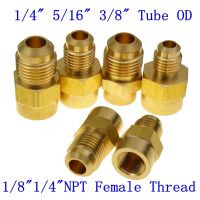 3pcs 1/4 5/16 3/8 Tube OD x 1/8 1/4 NPT Brass SAE Flare Fitting Female Connector adapter 45 degree Flare