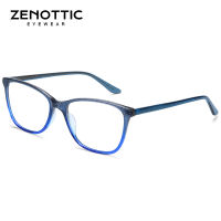 ZENOTTIC Vintage Acetate กรอบแว่นตาผู้หญิง R Cat Eye แว่นตาออกแบบแบรนด์สแควร์โปร่งใสสายตาสั้นแว่นตา