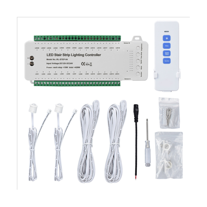 28ch-intelligent-sensor-stair-light-controller-dc12v-dc24v-stair-step-light-controller-led-strip-dimmer