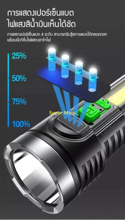 ใช้งาน-10-ปี-ไม่เสียหาย-ไฟฉายแรงสูงมัลติฟังก์ชั่น-คุณภาพทหาร-ของดีราคาถูก-l822