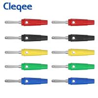 Cleqee P3008 10PCS 4mm Stackable Banana Plug Adapter Screw Locking Copper Connector For Speaker Amplifier Test Probes