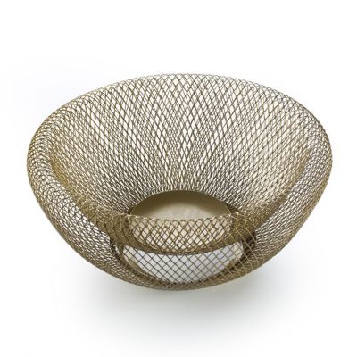 Hand-woven Iron Wire Hollow Storage Fruit Vegetable Basket Round Elegant Picnic Tray Food Bread Dishes Multipurpose