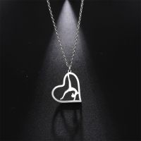Silver Color Gymnast Love Gymnastics Pendant Necklace American Flip Gymnast Pendant Woman Fine Sports Stainless Steel Jewelry Fashion Chain Necklaces
