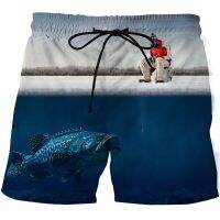 ใหม่ Fishing Camouflage Ocean Beach Pants กางเกงขาสั้นชายหาด 3D Printed Man