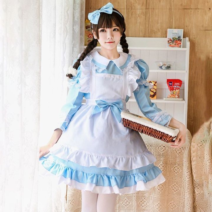 สินค้าขายดี-ชุดอลิซผู้ใหญ่-ชุดเมดแม่บ้าน-ชุดอลิซในแดนมหัศจรรย์-alice-in-wonderland-nbsp-ชุดคอสเพลย์อลิซ-ชุดโลลิต้า-ชุดแฟนซี-ชุดเด็ก-การ์ตูน-fancy-kids-christmas-haloween