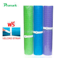 PROMARK เสื่อโยคะ หนานุ่ม 6 มม.ฟรีสายรัด Yoga Mat Classic Style 6.mm, Size 172x61cm, Weight 1100grams+  FREE Velcro Strap (Green) อุปกรณ์ออกกำลังกาย อุปกรณ์ออกกำลังกาย แผ่นรองโยคะ