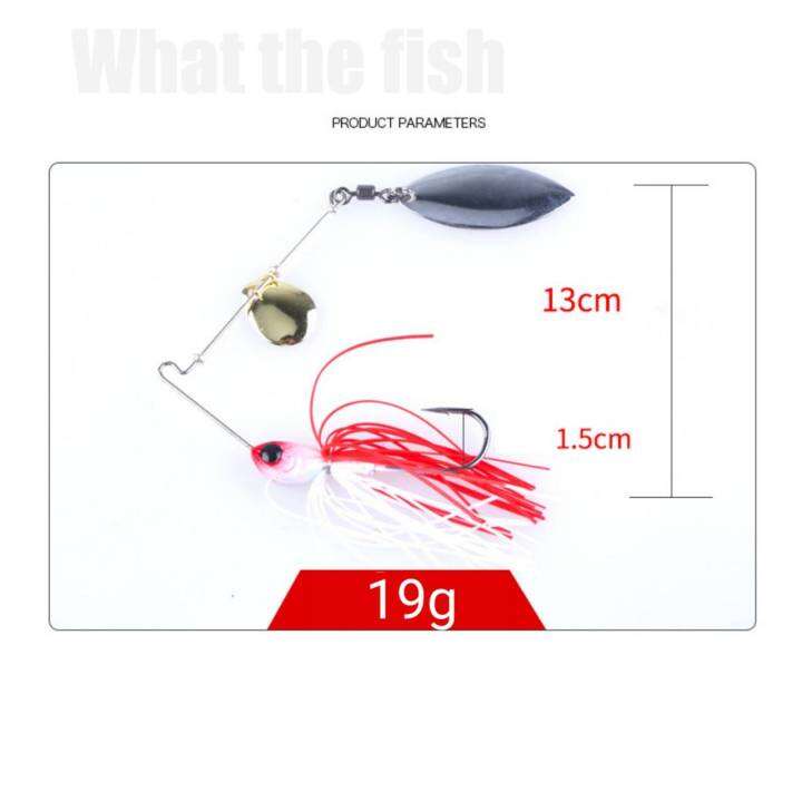 สปินเนอร์เบท-ใบสปินคู่-13g-19g-spinner-bait-เหยื่อตกชะโด-เหยื่อตกปลาช่อนเหยื่อชะโด-เหยื่อตกแม่คอก-เหยื่อตกปลาชะโด-เหยื่อปลอมตกชะโดr60