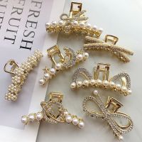 2021 Summer New Pearl Hairpin Diamond-Studded Pearl Catch Clip Bowknot Cat Ear Shark Clip Elegant Temperament Hair Clip