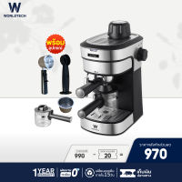 Worldtech Xpresso เครื่องชงกาแฟกึ่งอัตโนมัติ รุ่น WT-CM8_SIL เครื่องชงกาแฟสด กาแฟเอสเปรสโซ่ Coffee Machine เครื่องทำกาแฟ Espresso Machine ปรับความเข้มข้นของกาแฟ