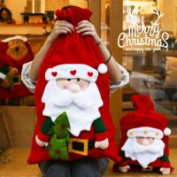 Christmas gift bag gift large fleece Cartoon socks Santa Claus backpack decoration socks Home Decor Christmas Decoration Props Socks Tights