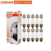 OSRAM C5W 6418โคมไฟอ่านหนังสือแผ่นไฟภายในหลอดไฟ Festoon Line 36มม. โคมไฟเดิม12V 5W SV8.5-8 (10ชิ้น)