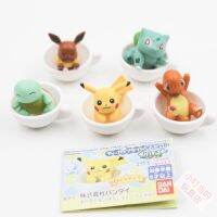 ปิกาจูบัลบาซอร์ถ้วยโปเกมอนกาชาปุนชาร์เมนเดอร์สควอริเทิลตุ๊กตา Eevee ของขวัญโมเดลของเล่นฟิกเกอร์อนิเมะสะสมเครื่องประดับ