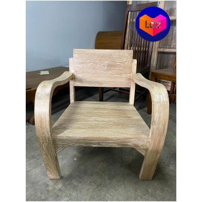 Coffee Wood Chair เก้าอี้ไม้สัก (ประกอบแล้ว) สีเสี้ยนขาว สีขาวขัด เก้าอี้นั่งทานกาแฟ เก้าอี้สตูลเตี้ย เก้าอี้สนาม เก้าอี้วินเทจ เก้าอี้โบราณ