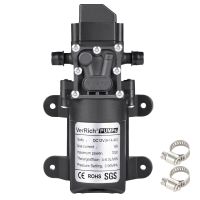 VerRich Diaphragm Pump 12V Water Pump 70W 6A Intelligent Self Priming Sprayer Pump 6 L/Min 0.9MPA 131 PSI