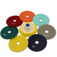 BSRTTOOL 8Piece 4 Diamond Polishing Pad For Granite Marble Flexible Concrete Stone Buffing Grinding Wheel