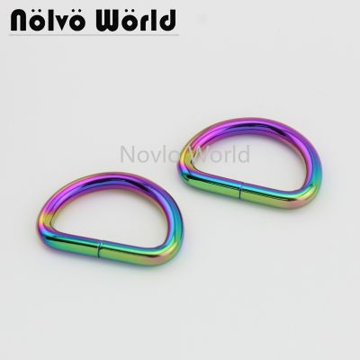 4 pieces testinner width 32x19mm 1-1/4 rainbow D ring bag handle buckles decorative hardware accessories