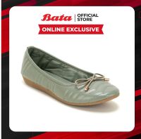 Online Exclusive Bata บาจา รองเท้าบัลเล่ต์แฟลต รองเท้าแบบสวมส้นแบน สำหรับผู้หญิง รุ่น BANIKA สีบรอนซ์ 5800040 สีเขียว 5807040