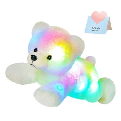 ﹊☏ AEOZAD 37cm luminoso urso pelúcia boneca macia artesanal figura bonito led brinquedos quarto ornamento do carro com luz criança presente
