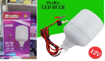 หลอดไฟ คีบแบต หลอด LED Otoko 40w ใช้ไฟ 12V หลอดไฟใช้กับไฟแบต แสงขาว ประกัน1ปี