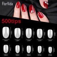 500pcs Full Cover False Nail Tips Short Oval Nails Finger Tips Beauty Fake Nails Tips Natural Clear Style False Nail New Year