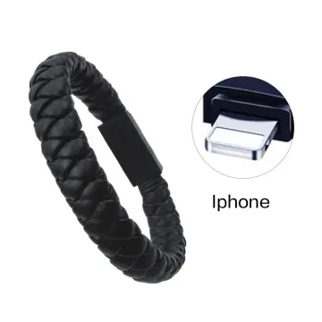 Bracelet Usb Fast Charging Cable Alloy Artificial Leather - Temu Australia