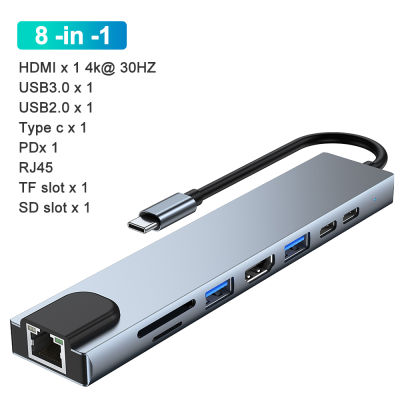 Usb C Hub Type C Adapter To Multi Usbc 3.0 Splitter Otg Hdmi RJ45 Hub 3 0 Micro Sd Card Reader Dock Station For Macbook air Pro