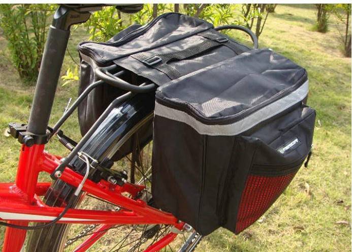 กระเป๋าท้ายเบาะหลังจักรยาน-กระเป๋าทัวร์ริ่ง-กระเป๋าติดตะแกรงหลังรถจักรยาน-กระเป๋าติดท้ายจักรยาน-อุปกรณ์จักรยาน-กันน้ำ-ขนาด-37-33-26cm