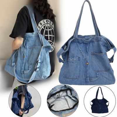 Practical Denim Tote Fashionable For Daily Use Stylish Wash Womens Handbag Womens Denim Handbag Shoulder Bag