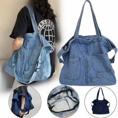 Womens Handbag Denim Purse Crossbody Bag High-quality Stylish Wash Practical Denim Tote Womens Tote Shoulder Bag