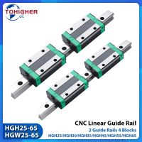 Linear Guide Rail 2 Rails+4 Blocks Square Flange Slider HGH25CA/HGH30CA/HGH35CA Slide Rail Replace HIWIN for 3D Printer Part CNC Furniture Protectors