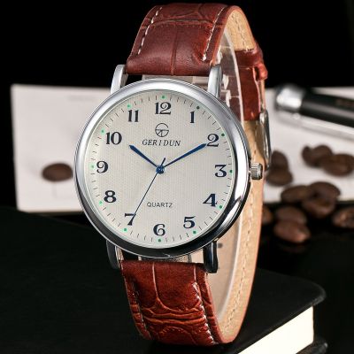 【July】 New foreign trade cross-border hot style Korean version retro casual simple atmosphere fashion belt large dial mens watch