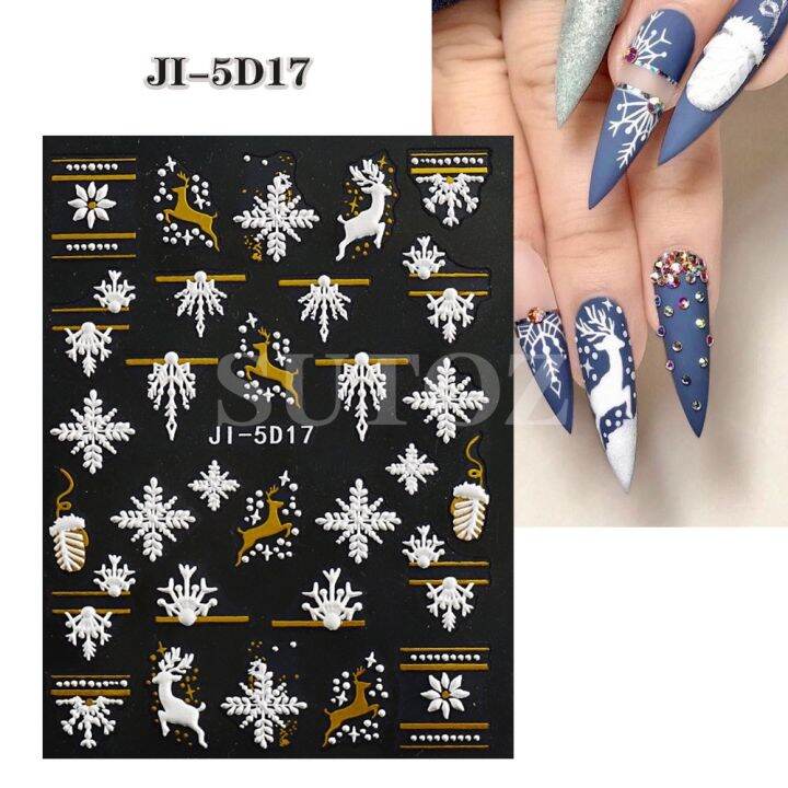 stiker-kuku-motif-snowflake-beruang-natal-5d-5211059