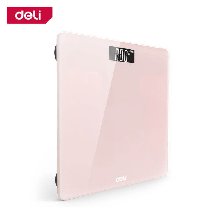 deli-เครื่องชั่งน้ำหนัก-กระจกนิรภัย-ที่ชั่งน้ำหนัก-รองรับน้ำหนัก-5-180kg-เครื่องชั่งน้ำหนักดิจิตอล-จอlcd-พร้อมไฟพื้นหลัง-electronic-weight-scale