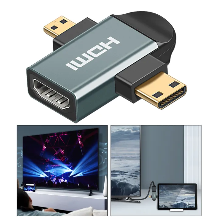 Moon Crystale Micro HDMI Mini Male to Female HDMI Adapter 2K HD