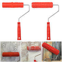 Embossing Roller Brush Multi-pattern Wall Paint Set Printing Rollers Soft Glue Plastic Handle Red Roller Brush Home Decor Tools-iotc29 mall