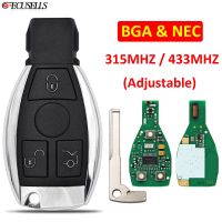 3กุญแจรีโมทปุ่มสไตล์ BGA NEC 433Mhz / 315Mhz สามารถปรับได้สำหรับ Mercedes-Benz A B C E S คลาส W203 W204 W205 W212 W211 W210