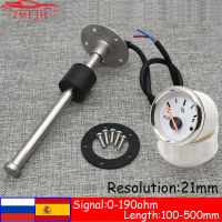 100-500mm Stainless Steel Marine Fuel Level Gauge Sensor Fit Boat Car Fuel Level Gauge Meter 0-190 ohm with Red Backlight 9-32V